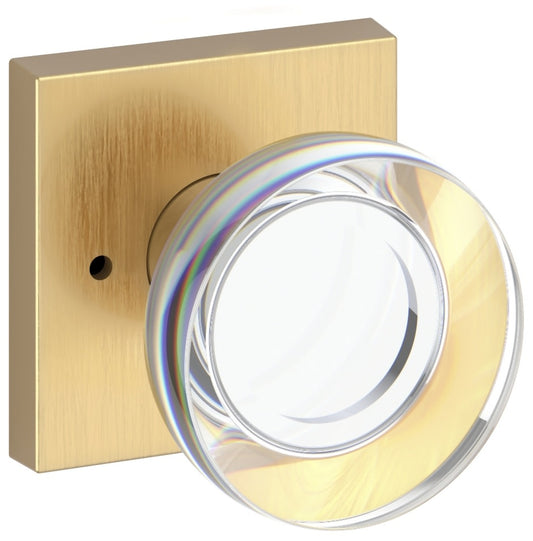 Baldwin Pv.Ccy.Csr Contemporary Crystal Privacy Door Knob Set - Brass