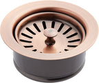 Signature Hardware 949204 3-1/2’’ Garbage Disposal Flange with Basket Strainer - Fits Sinks up to 5/8’’ Thick Satin