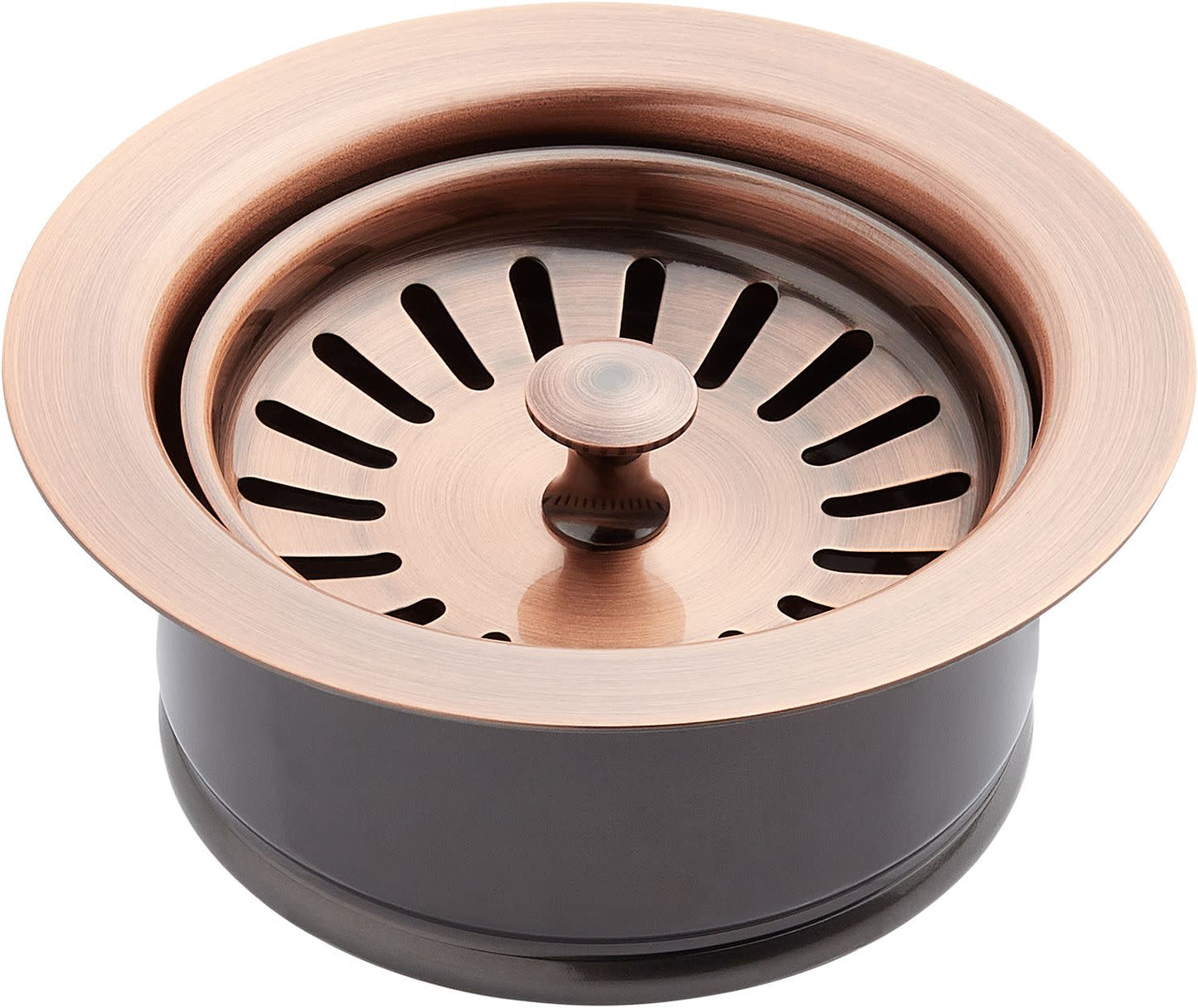 Signature Hardware 949204 3-1/2" Garbage Disposal Flange with Basket Strainer - Fits Sinks up to 5/8" Thick Satin Copper