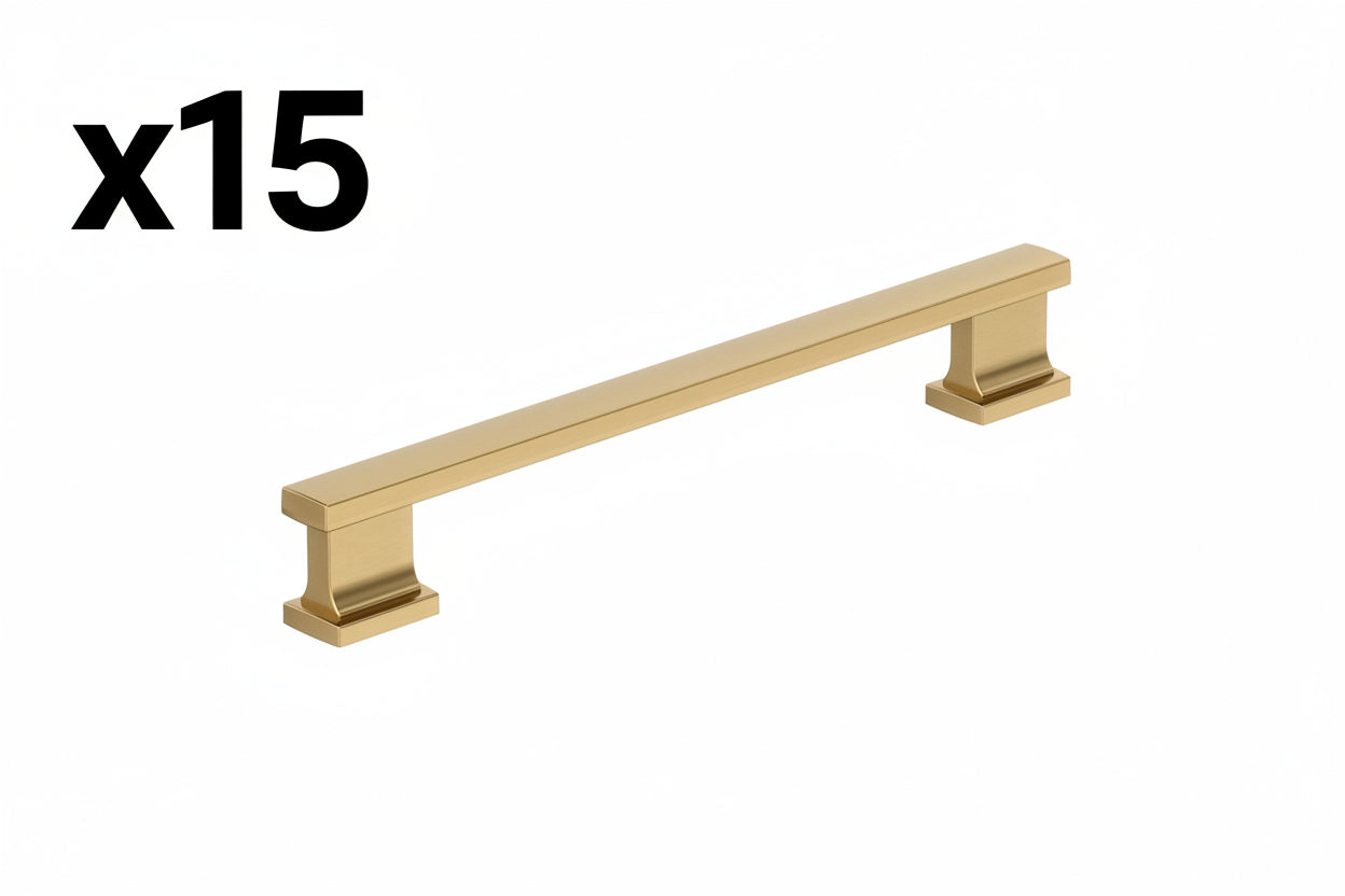 15 x Miseno MCPTRP4631 Alder 6-5/16 Inch Center to Center Bar Cabinet Pull - Champagne Bronze - *Tools Hardware & Misc