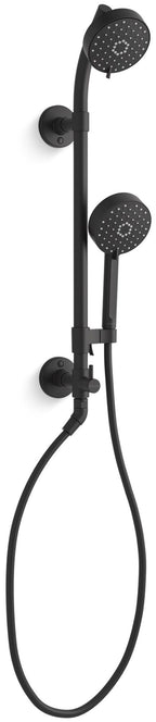 KOHLER 76471-Y-BL Awaken 1.75 GPM Retrofit Shower - Includes Shower Head, Hand Shower, Slide Bar and Hose, Matte Black