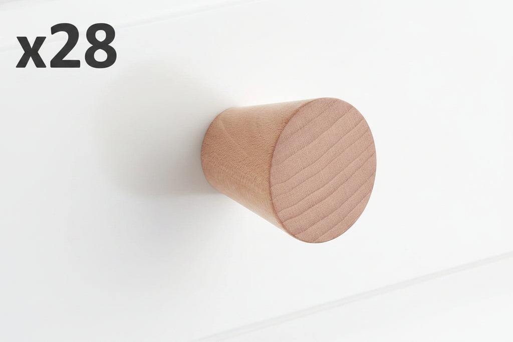 28 x Signature Hardware 953862-1.25 Valewood 1-1/4 Inch Diameter Conical Cabinet Knob with Screw Honey Cabinet