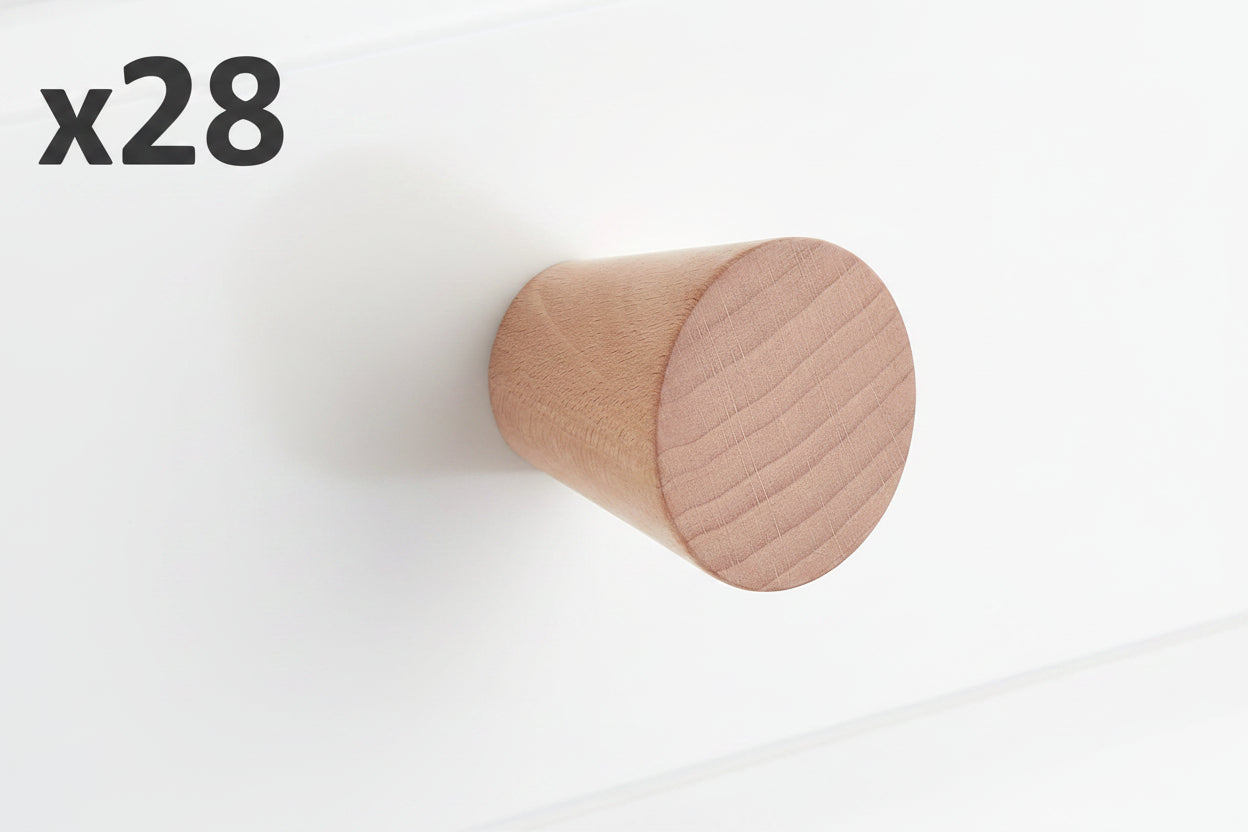 28 x Signature Hardware 953862-1.25 Valewood 1-1/4 Inch Diameter Conical Cabinet Knob with Screw Honey Cabinet