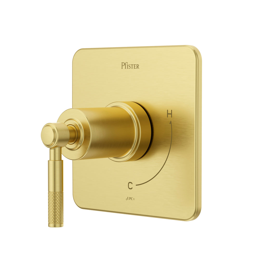 Pfister R89-1HLS Hillstone Pressure Balanced Valve Trim Only with Single Lever Handle - Less Valve - Brushed Gold