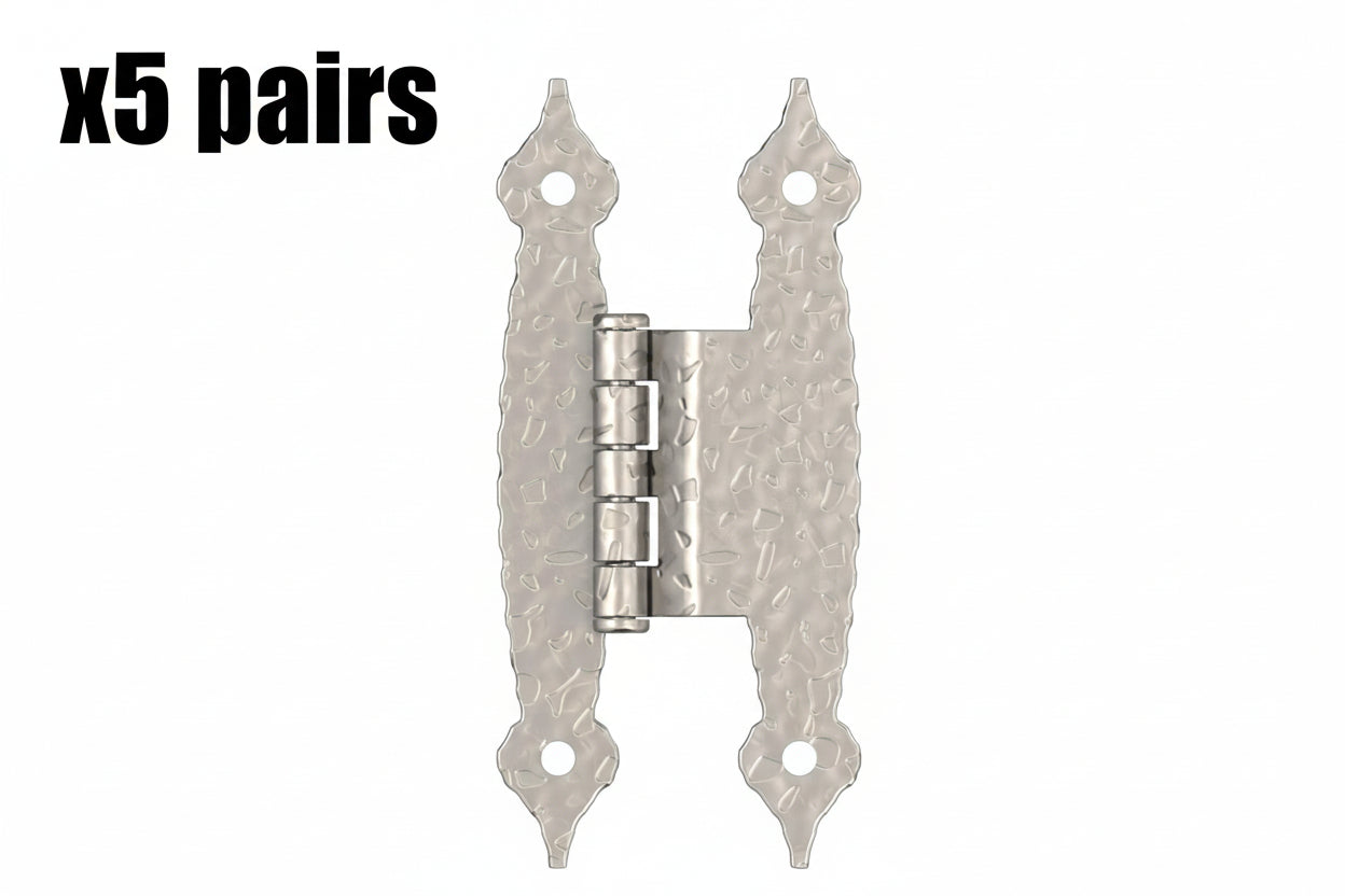 5 Pairs 3/8in 10mm Offset Non-Self Closing Face Mount Satin Nickel Cabinet Hinge