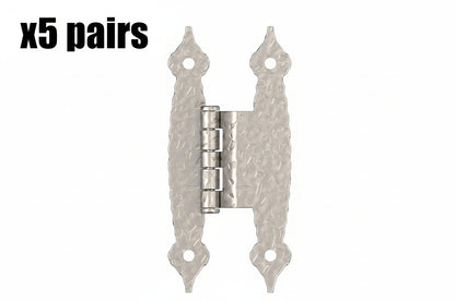 5 Pairs 3/8in 10mm Offset Non-Self Closing Face Mount Satin Nickel Cabinet Hinge