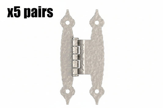 5 Pairs 3/8in 10mm Offset Non-Self Closing Face Mount Satin Nickel Cabinet Hinge
