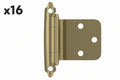 16 x Golden Champagne Variable Overlay Self Closing, Face Mount Reverse Bevel Cabinet Hinge