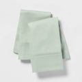 King Solid Performance 400 Thread Count Pillowcase Set Green - Threshold™: Cotton Sateen Machine Washable Set of 2
