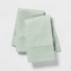 King Solid Performance 400 Thread Count Pillowcase Set Green - Threshold™: Cotton Sateen Machine Washable Set of 2