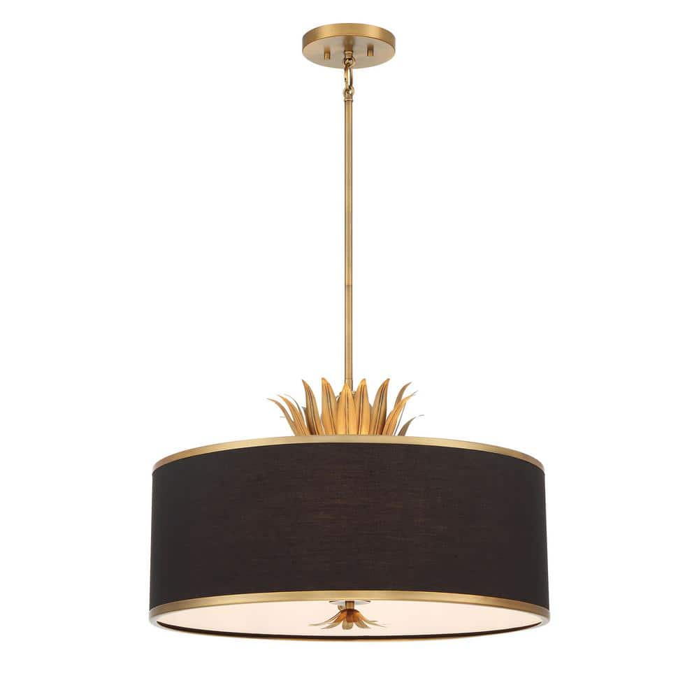 Minka Lavery 4584-672 Caprio Pendant, 4-Light, 240 Total Watts, 23.63-in H x 17.88-in W, Natural Brushed Brass