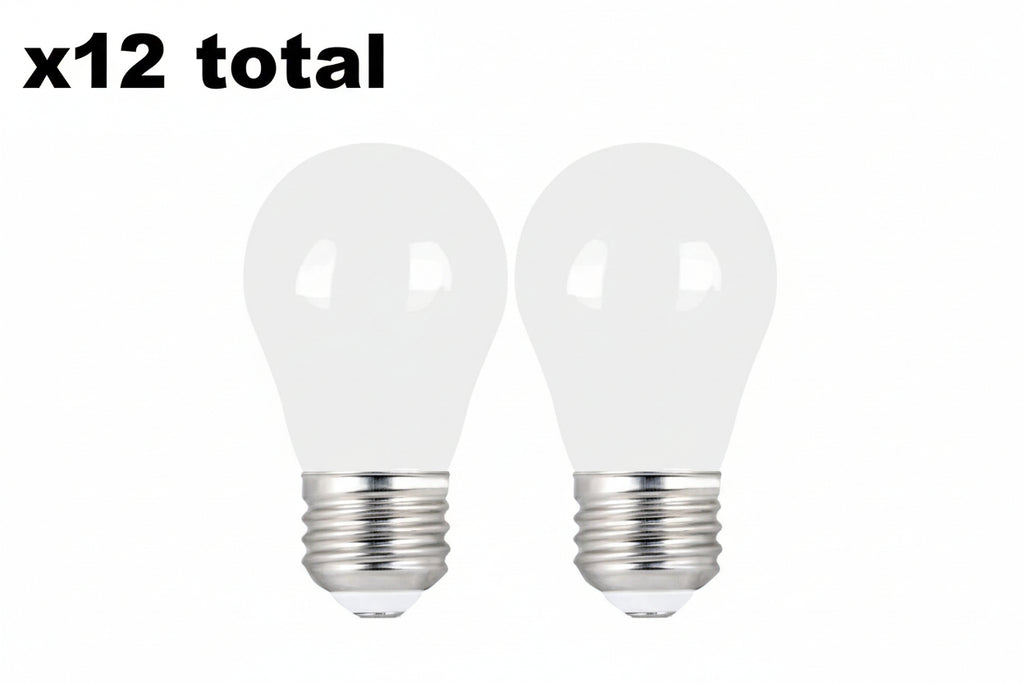 12 x 60-Watt Equivalent A15 Dimmable Filament CEC White Glass LED Ceiling Fan Light Bulb, Bright White 3000K
