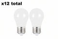 12 x 60-Watt Equivalent A15 Dimmable Filament CEC White Glass LED Ceiling Fan Light Bulb, Bright White 3000K