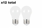 12 x 60-Watt Equivalent A15 Dimmable Filament CEC White Glass LED Ceiling Fan Light Bulb, Bright White 3000K