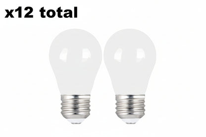 12 x 60-Watt Equivalent A15 Dimmable Filament CEC White Glass LED Ceiling Fan Light Bulb, Bright White 3000K