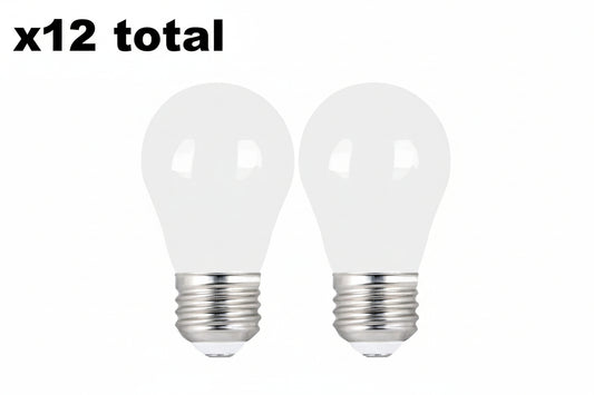 12 x 60-Watt Equivalent A15 Dimmable Filament CEC White Glass LED Ceiling Fan Light Bulb, Bright White 3000K