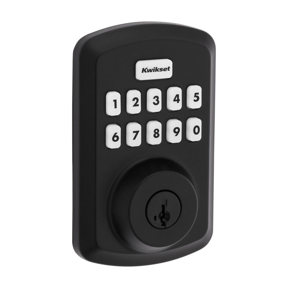 Kwikset 9250TRS-S Powerbolt 250 Transitional Single Cylinder 10-Button Keyless Entry Deadbolt with SmartKey Matte Black