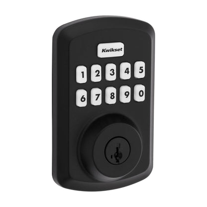 Kwikset 9250TRS-S Powerbolt 250 Transitional Single Cylinder 10-Button Keyless Entry Deadbolt with SmartKey Matte Black