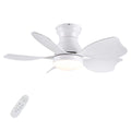 Pudo 30 in. Integrated LED Indoor White Lighting Ceiling Fan with 5 White Blades