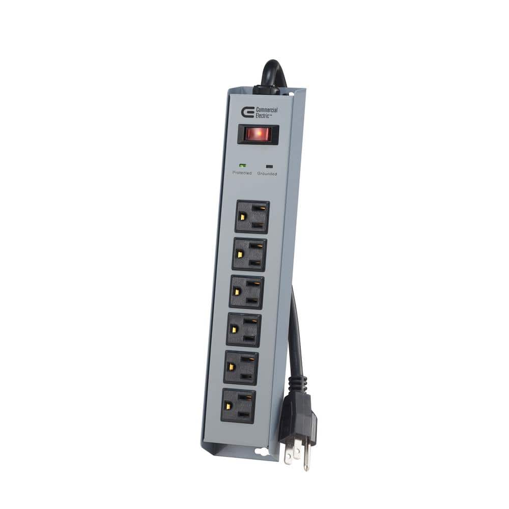 8 Ft. 6-Outlet Metal Surge Protector - *Tools Hardware & Misc