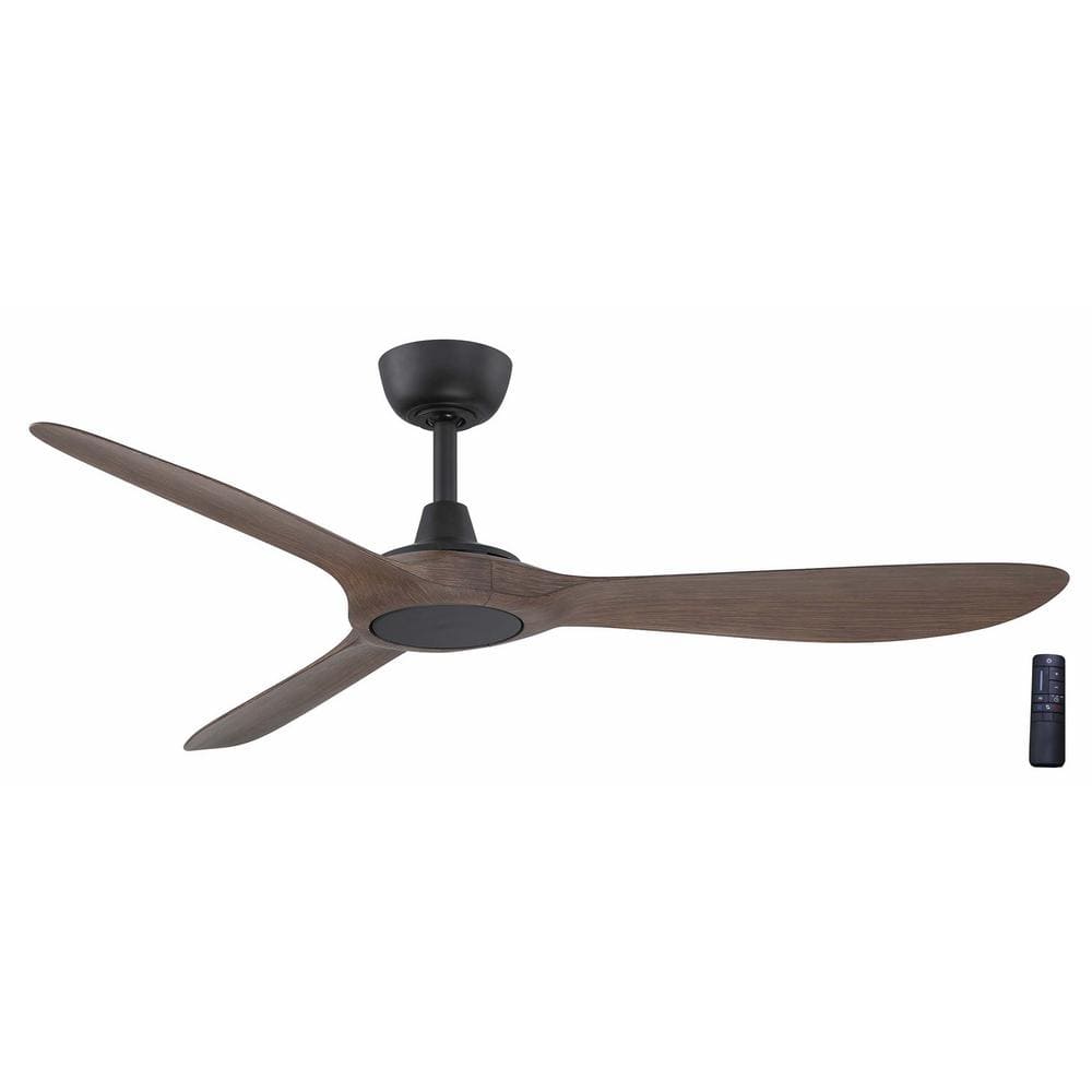 Tager 52 in. Smart Indoor/Outdoor Matte Black with Whiskey Barrel Blades Ceiling Fan with Remote Powered by Hubspace