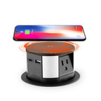 Link2Home Wireless Charging Pop up Outlet with USB 3 Outlets Black