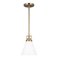 Clermont 1-Light Satin Brass Shaded Pendant Light with Milk Glass Shade - *Lighting & Electrical