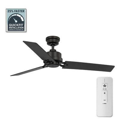Stance 52 in. Indoor/Outdoor Matte Black Ceiling Fan with Remote Control