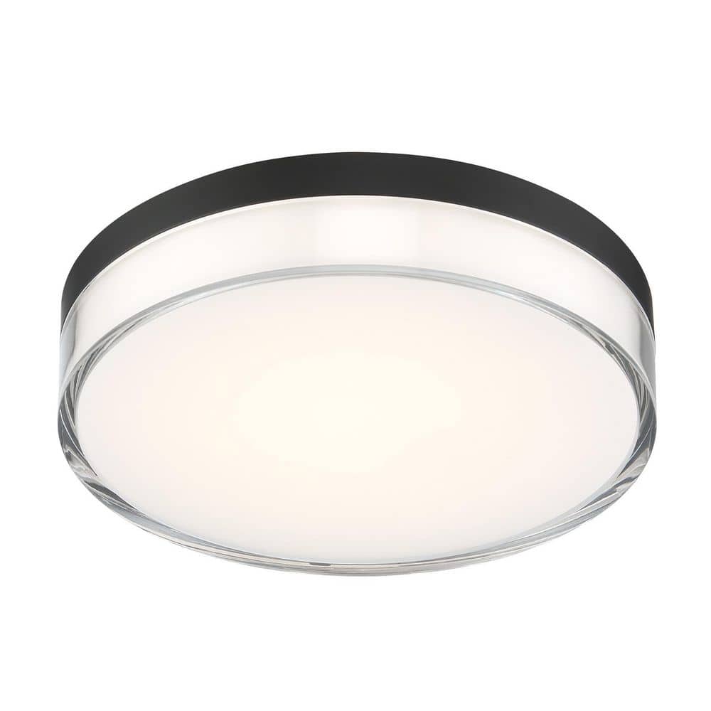 Minka Lavery 749-2-66A-L Vantage LED Flush Mount, 1-Light, 16 Total Watts, 7-in H x 1.5-in W, Coal Black