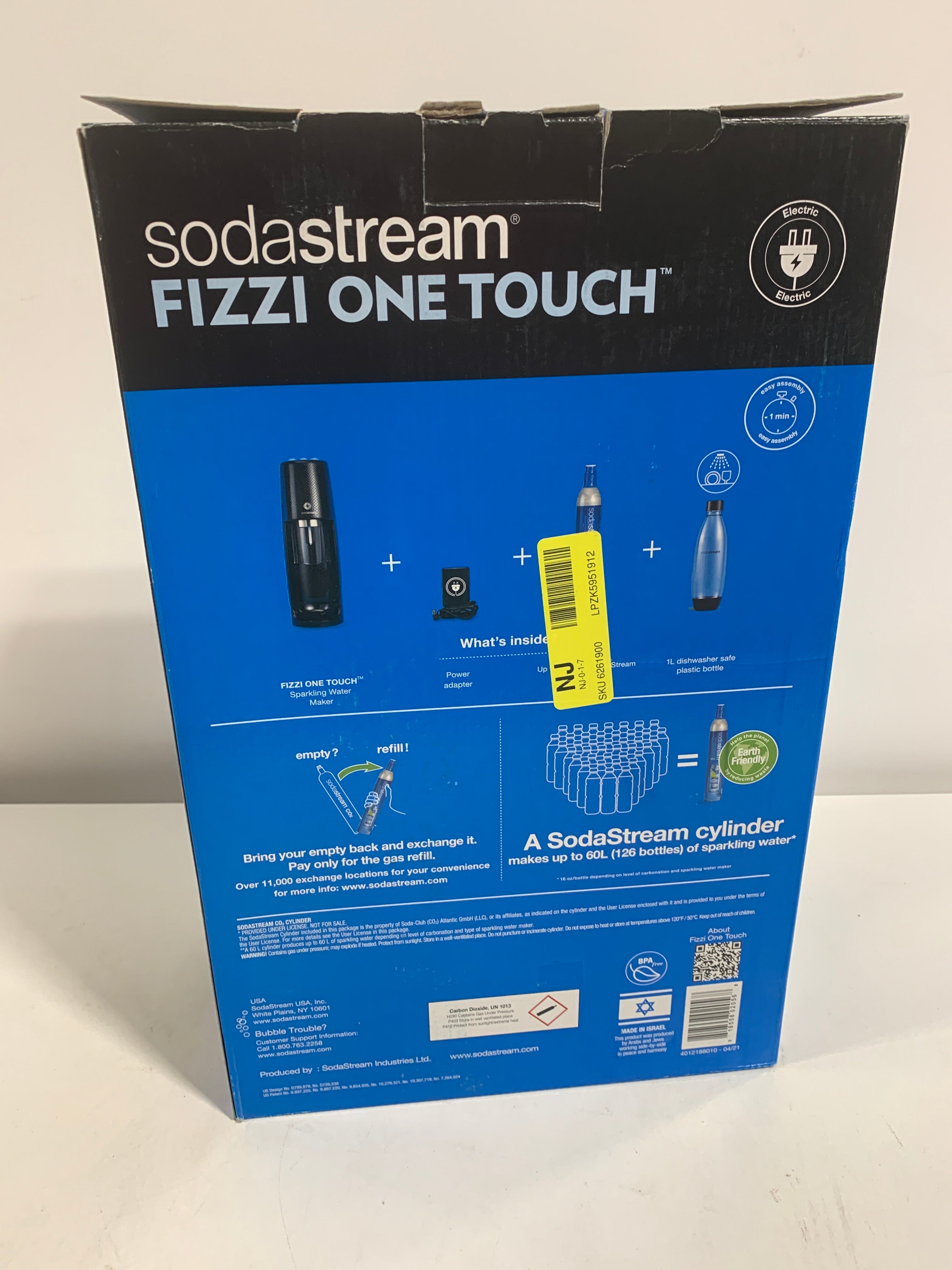No CO2 - SodaStream - Fizzi One Touch Sparkling Water Maker Kit - Black - *Kitchen Appliances