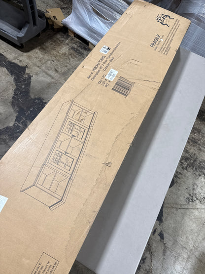 Walker Edison - Classic Glass-Door TV Stand for most TVs up to 88” - Black