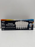 6 x Feit Electric 60W Replacement 5-CCT LED Classic Glass A19 Bulbs
