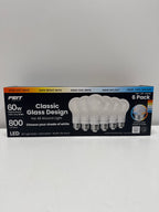 6 x Feit Electric 60W Replacement 5-CCT LED Classic Glass A19 Bulbs