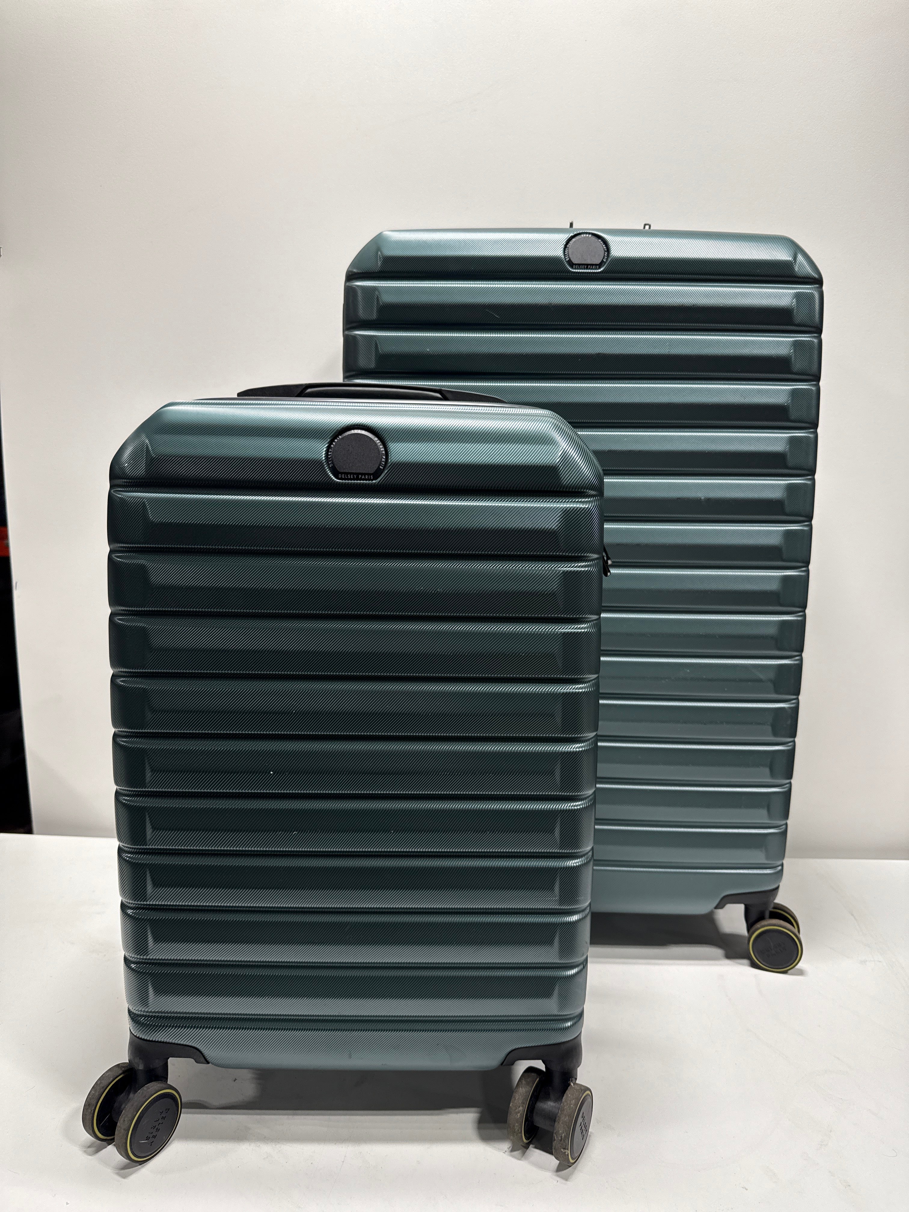 Lightly Used Delsey Paris 2-piece Hardside Luggage Set - Dark Green - *Luggage & Travel
