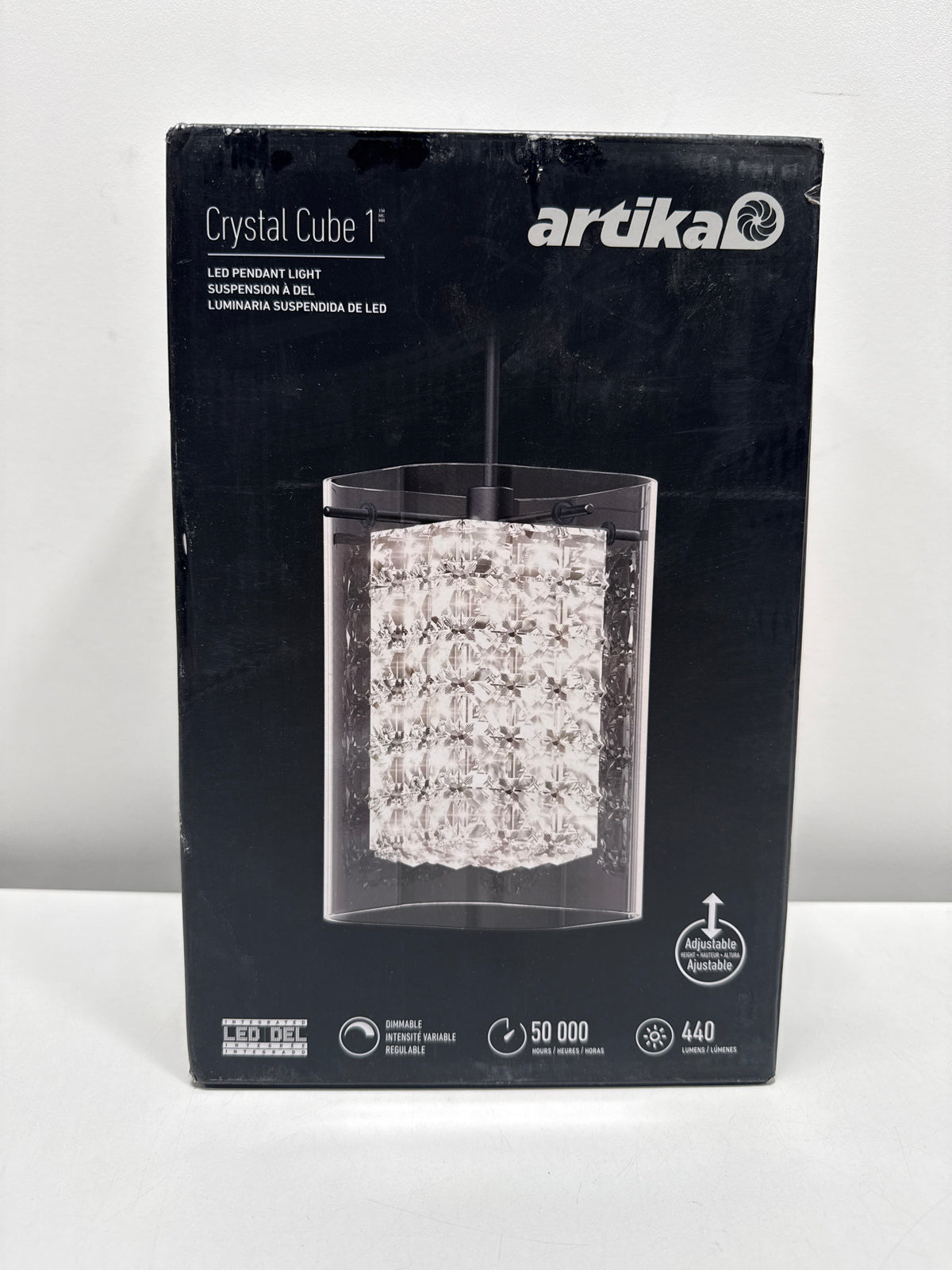 Artika Crystal Cube 1-light LED Pendant Light
