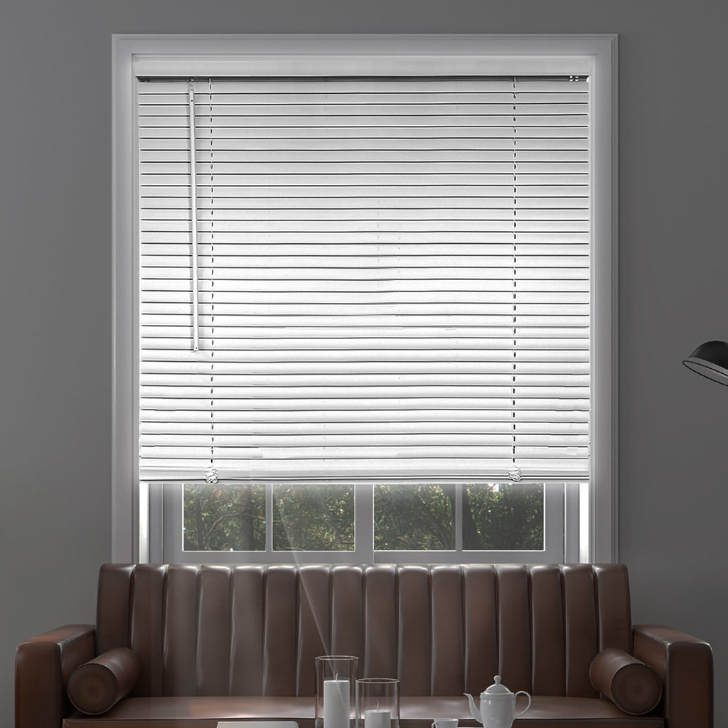 Midnight White Cordless Blackout Vinyl Mini Blind with 1 in. Slats - 31 in. W X 36 in. L