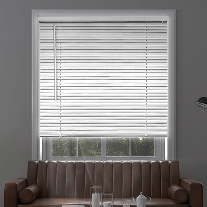Midnight White Cordless Blackout Vinyl Mini Blind with 1 in. Slats - 31 in. W X 36 in. L