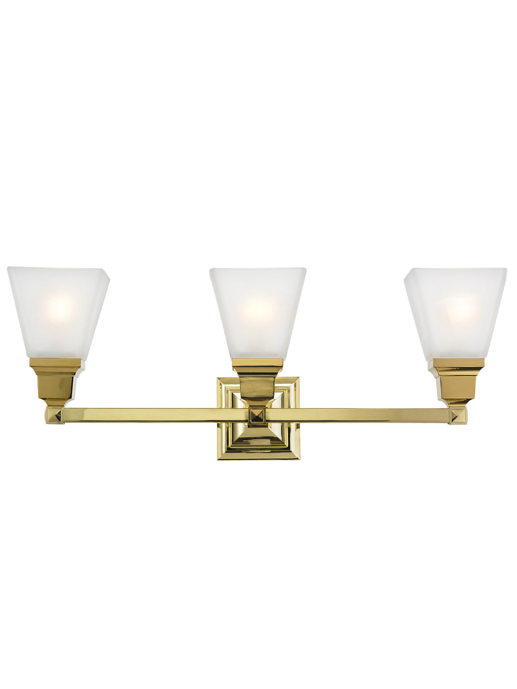 Livex Lighting 1033-02 Mission 3-Light Bath Light, Polished Brass
