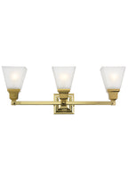 Livex Lighting 1033-02 Mission 3-Light Bath Light, Polished Brass