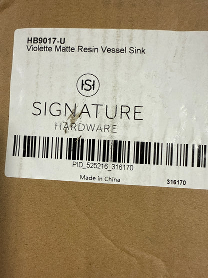 Signature Hardware 250926 Violette 26" Resin Vessel Bathroom Sink White