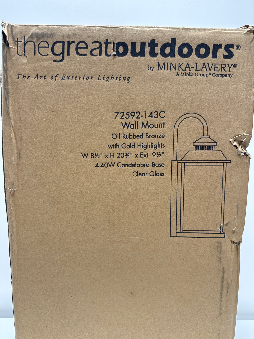 Minka Lavery Outdoor Wall Light 72592-143C Miner's Loft Exterior Wall Lantern, 4-Light 160 Watts, Oil Rubbed Bronze