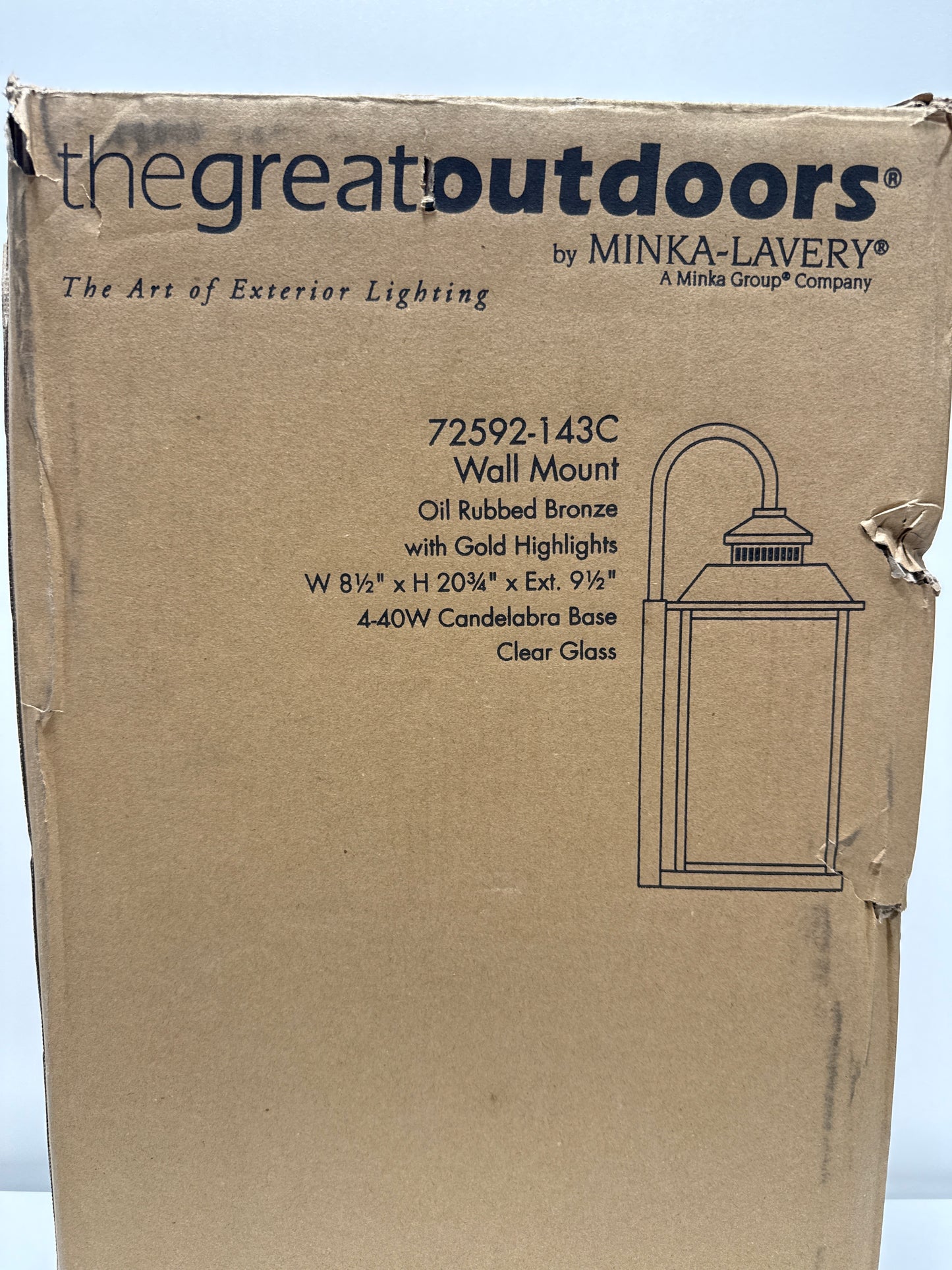 Minka Lavery Outdoor Wall Light 72592-143C Miner's Loft Exterior Wall Lantern, 4-Light 160 Watts, Oil Rubbed Bronze
