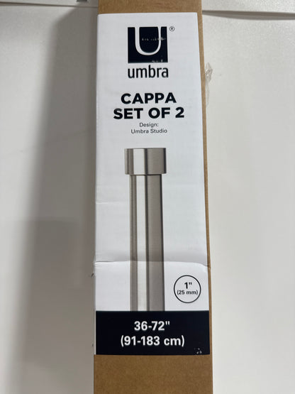 Umbra Cappa Set of 2 Curtain Rods 36-72"