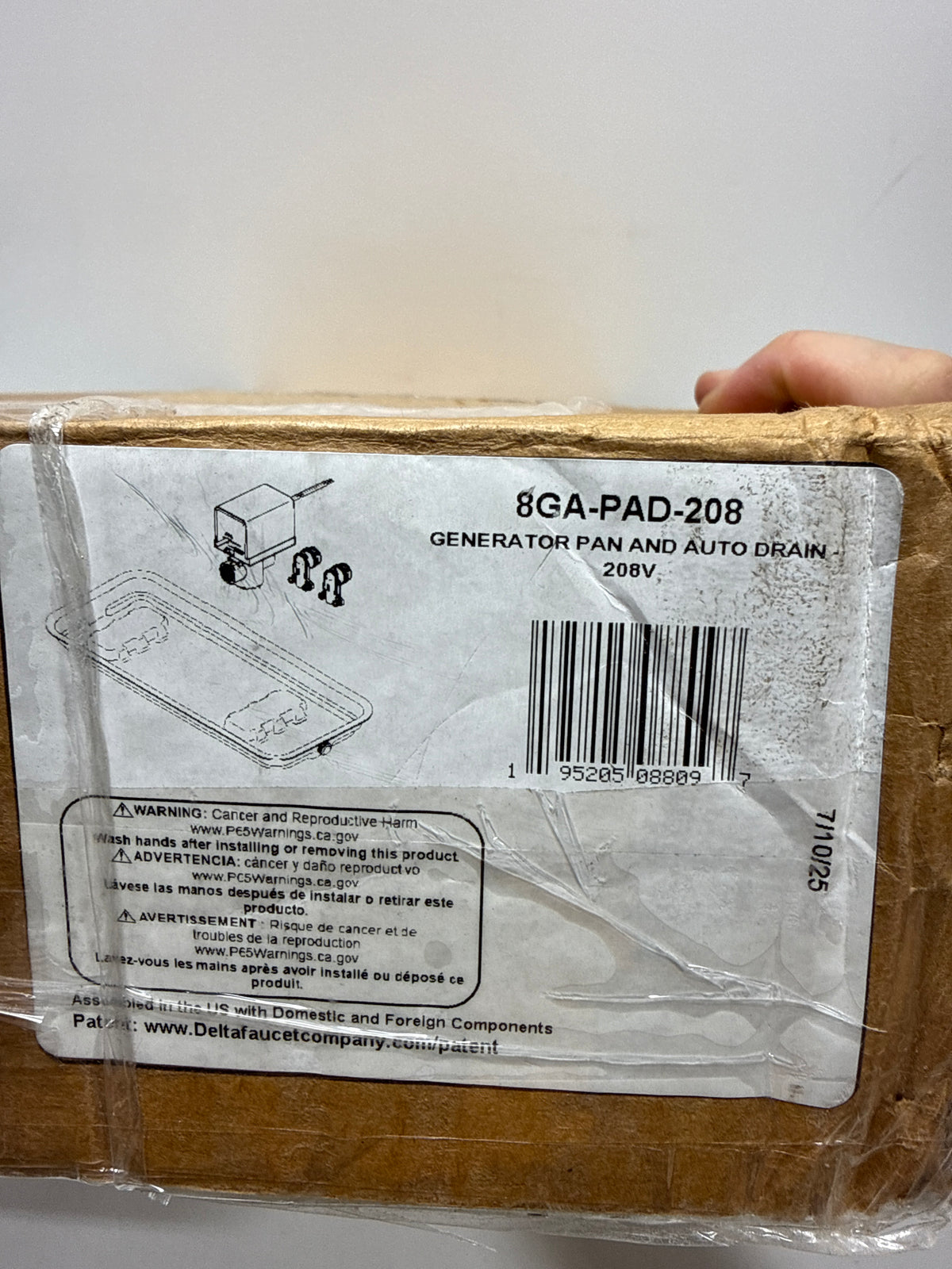 Brizo 8GA-PAD-208 Steam Generator Pan and Auto Drain for 208v Steam Generator