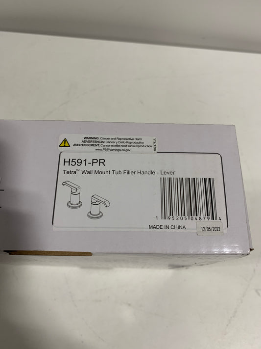 Delta Tetra Lever Wall Mount Tub Filler Handle in Lumicoat Chrome