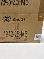 Z-Lite 1943-2S Glacier 12" Tall Bathroom Sconce Matte Black Indoor Lighting Bathroom Fixtures Bathroom Sconce