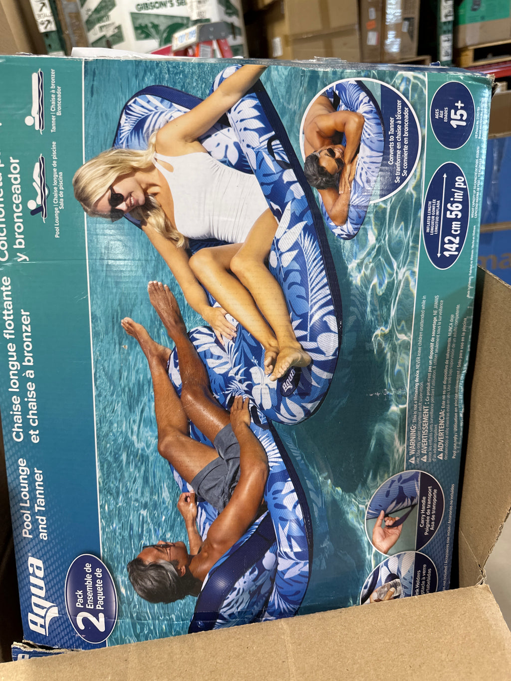 Untested 8 x Aqua Luxury Pool Lounger and Tanner Pool Float