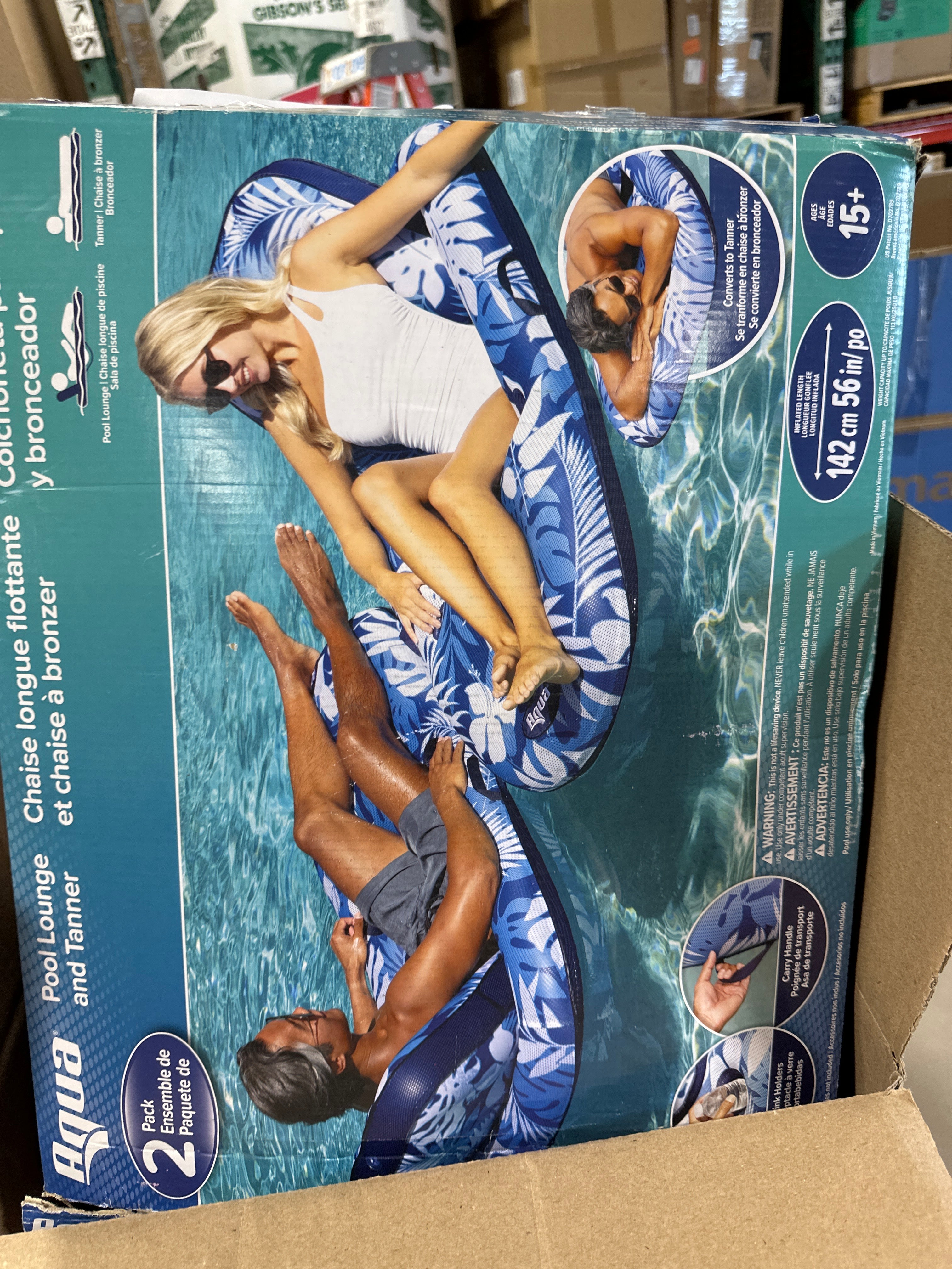 Untested 8 x Aqua Luxury Pool Lounger and Tanner Pool Float