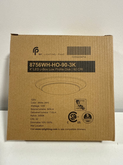 RP Lighting and Fans 8756-HO-90-3K Unich 6" Wide Flush Mount Ceiling Fixture White