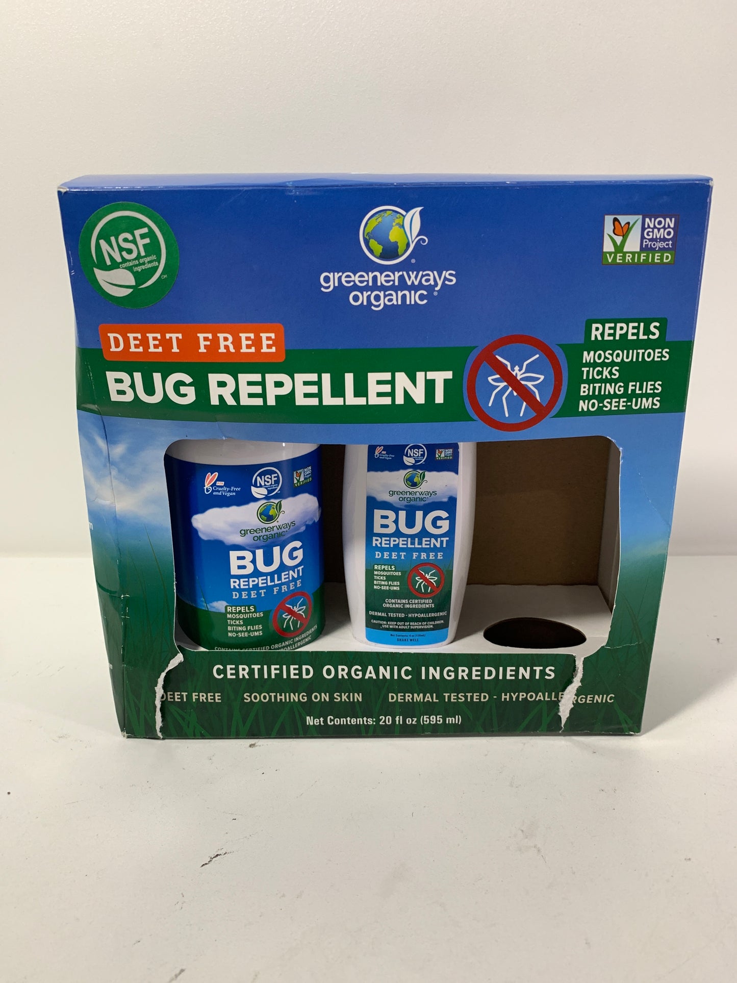 Greenerways Organic Deet Free Bug Repellent Set 2 Pieces